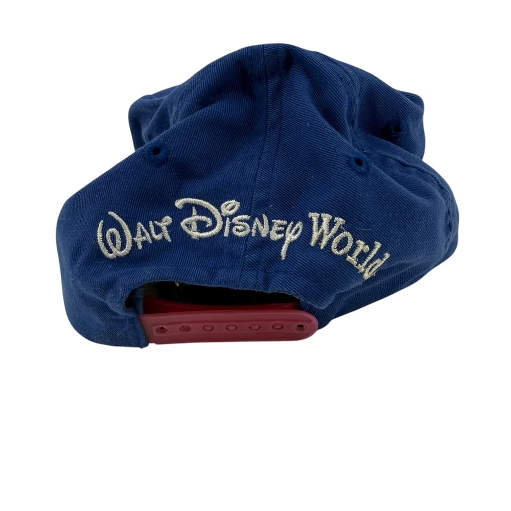 Vintage Walt Disney World Mickey Mouse Embroidered Blue Snapback Hat Adult‎ O/S